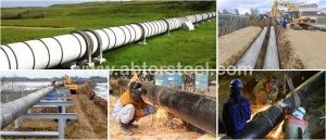 Epoxy paint finish 3pe anticorrosive screw steel pipe in gas oil pipeline