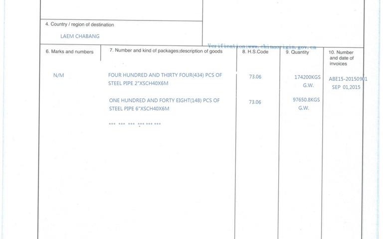 Tubulação de aço carbono de Tailândia exportação 2" tubulação de aço carbono ,6" tubulação de aço de caldeira