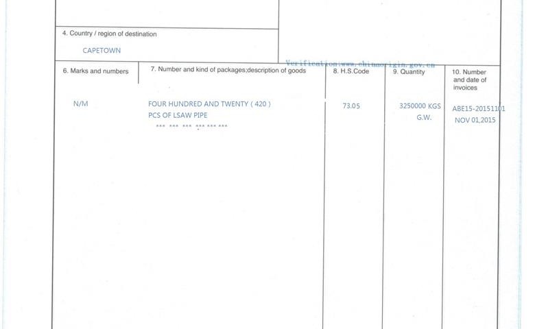 Tubulação de aço lsaw exportação África do Sul